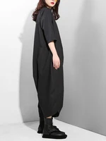 [EAM] Loose Fit Women Black Wide Leg Long Jumpsuit New High Waist Pocket Stitch Pants Fashion Tide Spring Autumn 2026 YA11601 - Image 4