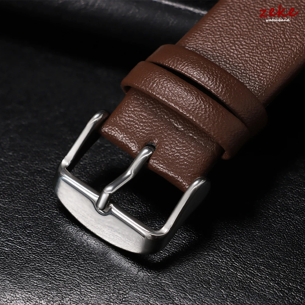 Premium Genuine Leather Ultra-Thin Watch Strap with Pin Buckle