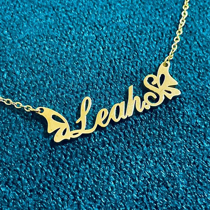 Custom Name Necklace For Women Gold Color Stainless Steel Necklace