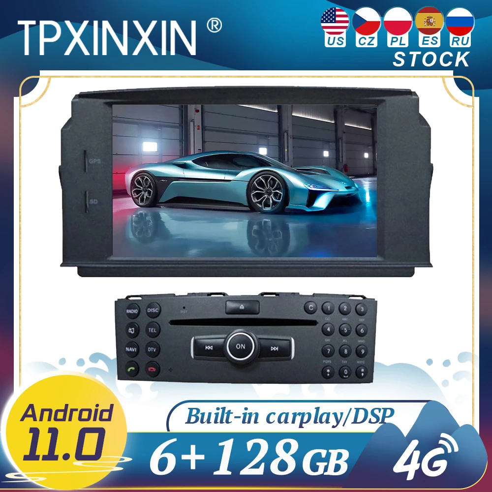 

Android11 Car Radio For MERCEDES BENZ C Class C180 C200 C230 W204 2007-2010 GPS navigation Stereo Radio Recorde HeadUnit Carplay