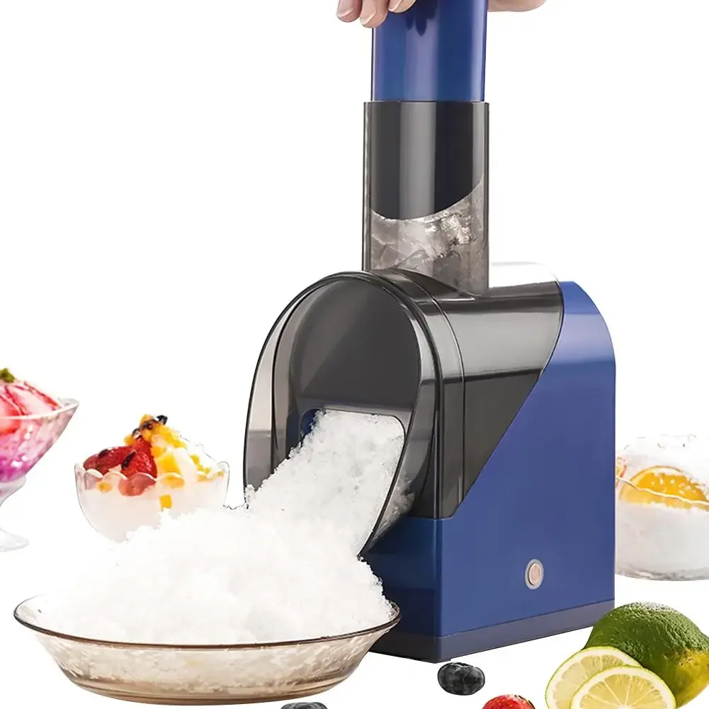 Electric Shaved Ice Machine Usb Rechargeable Double Blade Ice Shaver Snow Cone Maker Shaved Ice Machine for Home or Commercial