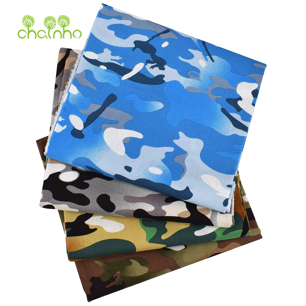 Chainho,Printed Plain Weave Poplin Cotton Fabric,DIY Quilting Sewing Material,Patchwork Cloth,Floral Series,3 Sizes,15PC30