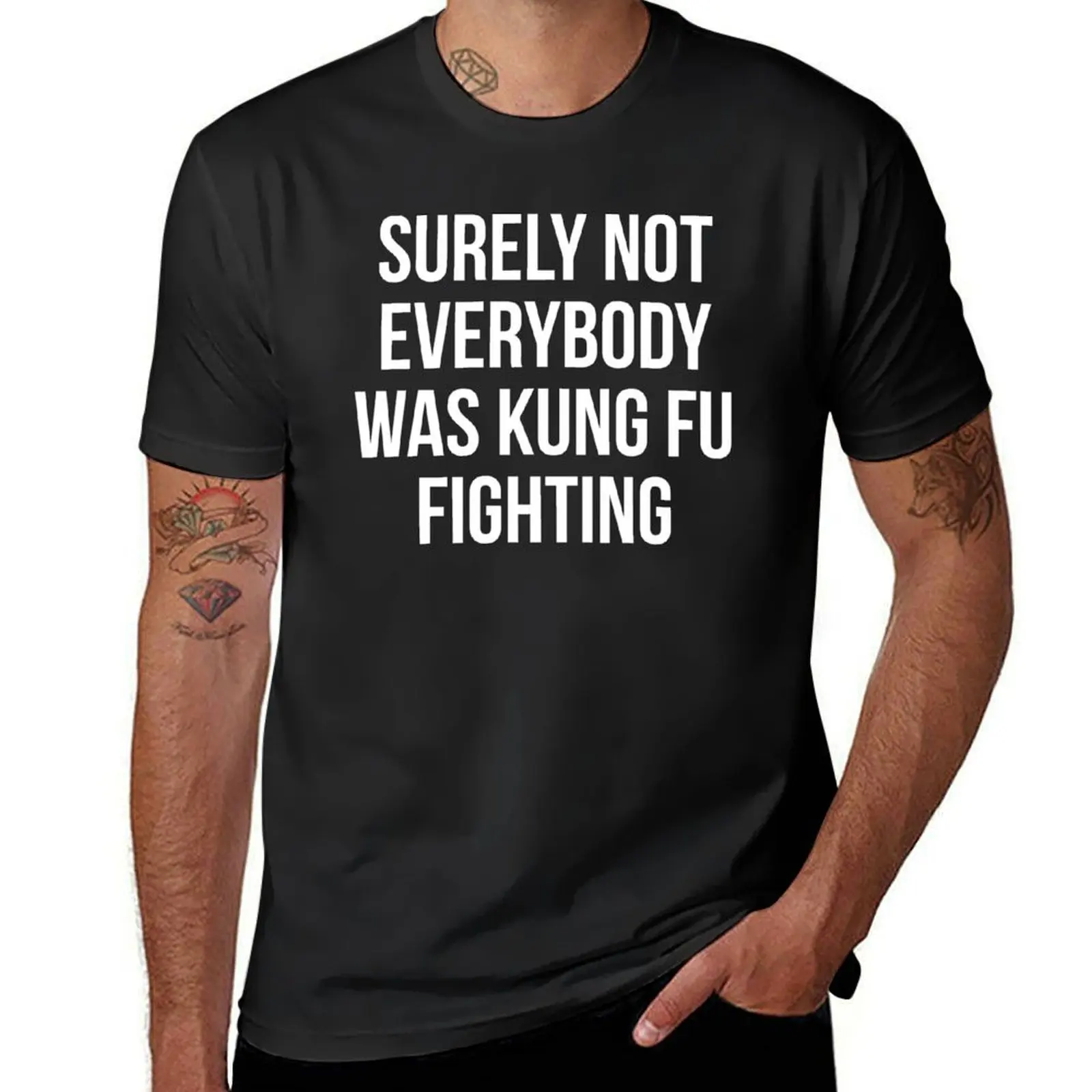 

Surely Not Everybody Was Kung Fu Fighting T-Shirt summer top graphics summer clothes mens t shirt