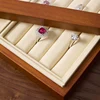 MISHITU Solid Wood Jewelry Storage Box Earrings Necklace Pendant Ring Window Display Box Organizer Jewelry Display Storage Trays 4