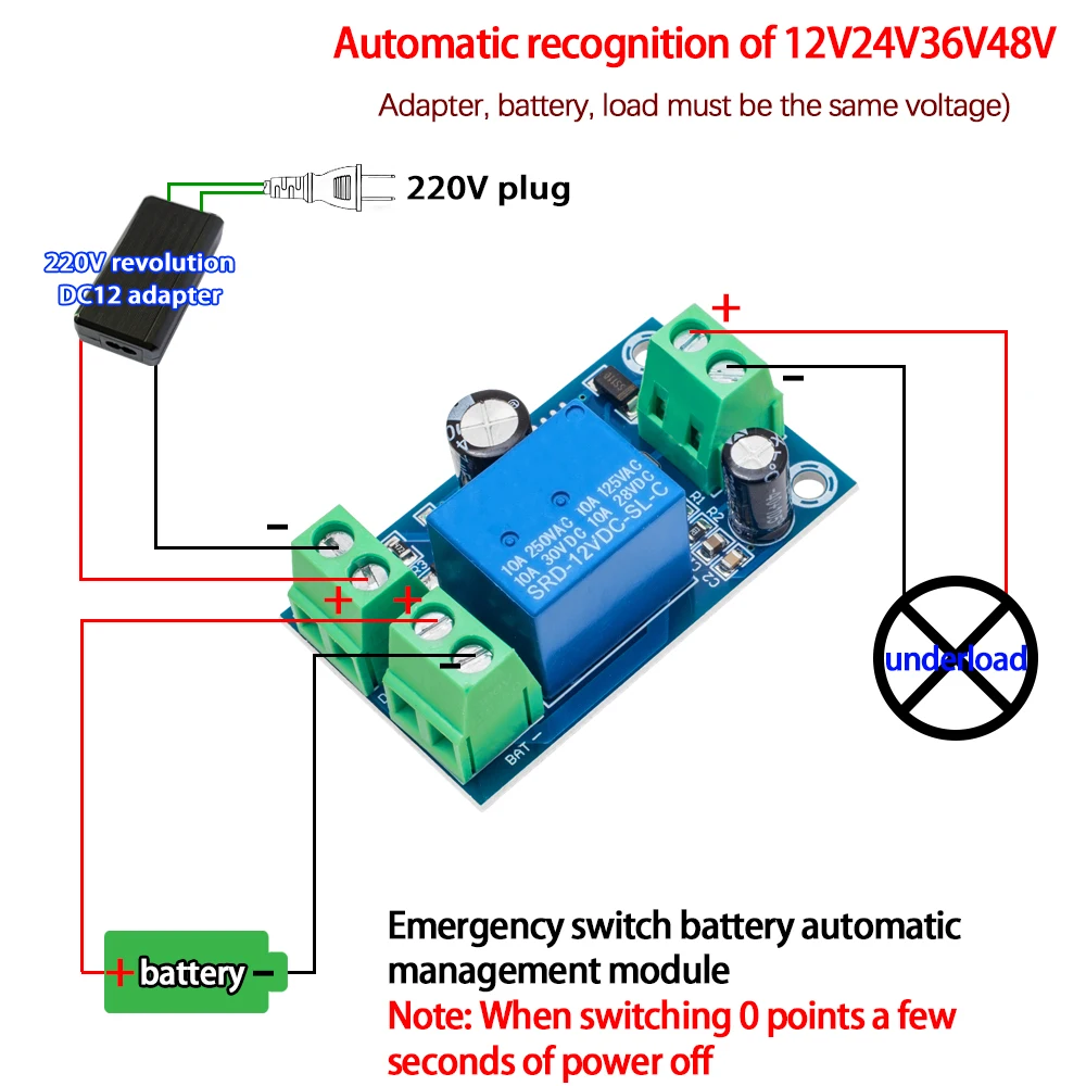 YX-X804 Power-OFF Protection Module Automatic Switching Module UPS Emergency Cut-off Battery Power Supply 12V to 48V Control - AliExpress