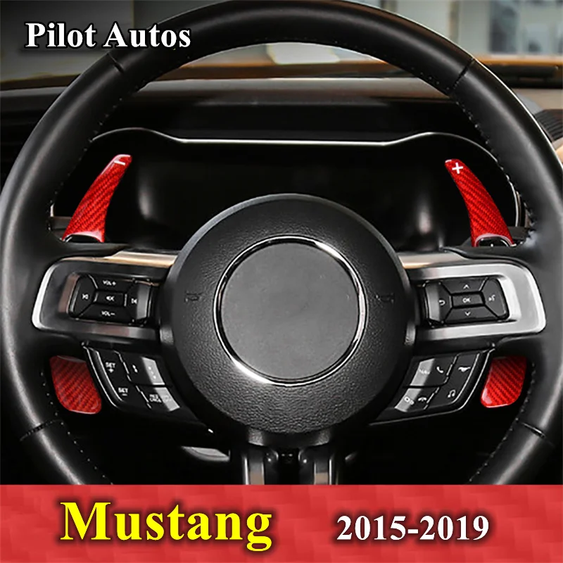 

Genuine Carbon Fiber Car Steering Wheel Shift Paddle Extended Shifter Trim Cover For Ford Mustang 2015 2016 2017 2018 2019