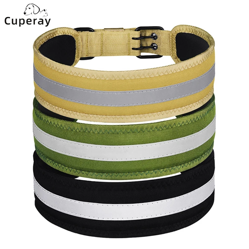 

Тактический собачий ошейник шириной 7 см, военный прочный собачий ошейник, толстый собачий ошейник, сверхмощная металлическая пряжка, собачий ошейник