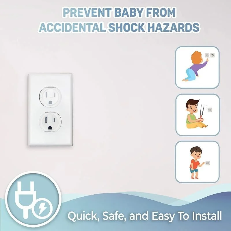 Clear Outlet Cover Baby Safety Outlet Plug Covers Plastic Plugs for Electrical Power Outlets Baby Proofing Wall Socket Protector socket covers