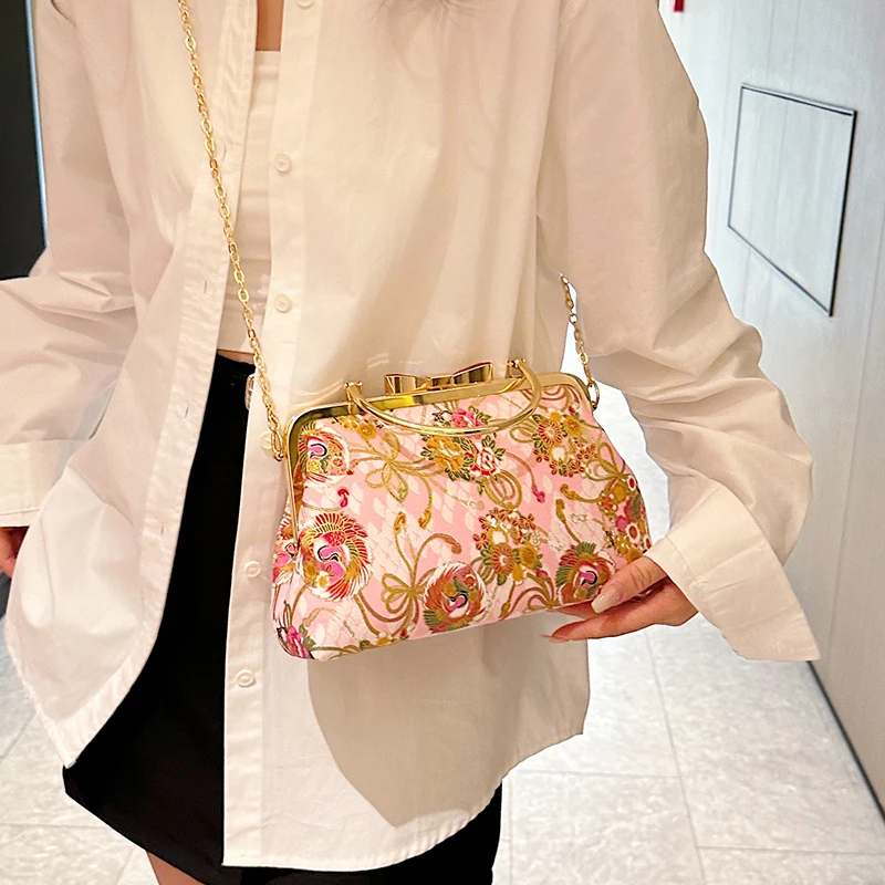 elegant Evening Clutch bag classical women handbag Girl purse France Style shoulder bag for women fashion female crossbody bag