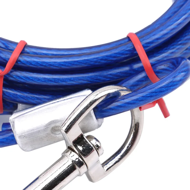 Dog Traction Rope Double Dog Walking and Training Leash Iron Wire Durable Chew Proof Leads Heavy Duty Dog Tie Out Cable for Large Dogs Outdoor