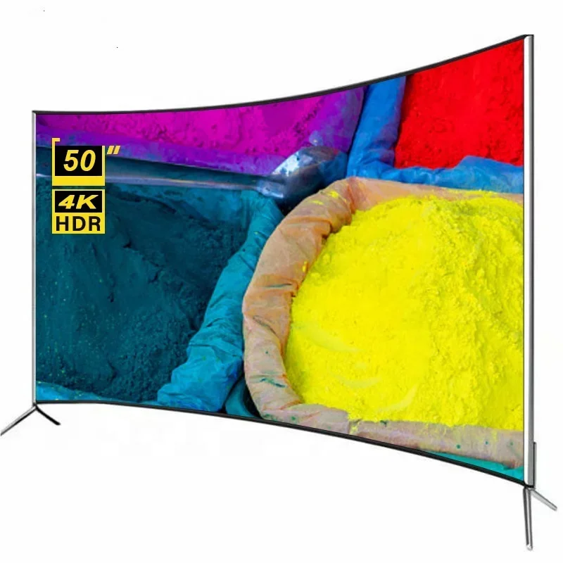 Curved Smart TV 50 inch Smart TV 4K Big Screen Ultra HD LED Television 50 inch