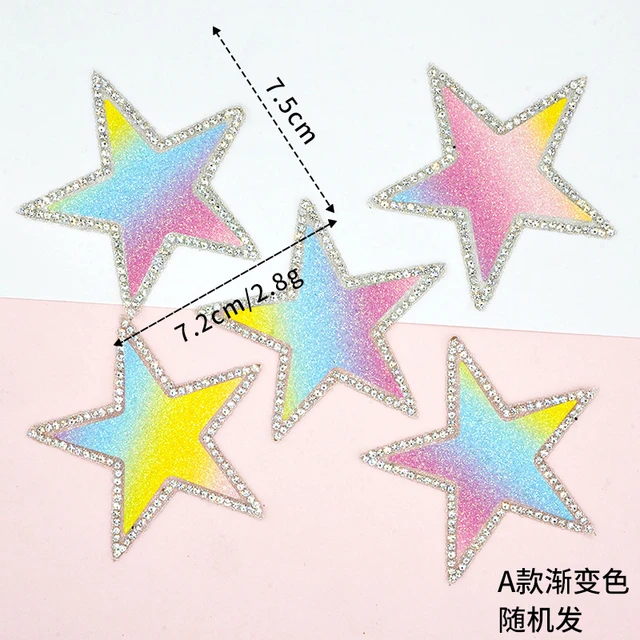 Star Stickers Rhinestone Applique 4.5cm 5pcs/lot Star 