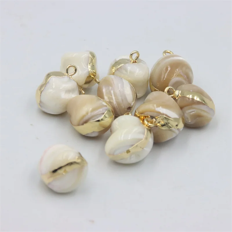 

ZFSILVER Trendy Fashion Natural White Irregular Shell Making For Pendant Necklace Bracelet Earring Charms Jewelry DIY Accessries