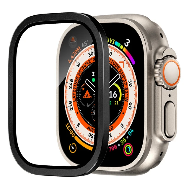 Premium Aluminum Alloy Case with HD Tempered Glass Screen Protector for Apple Watch Ultra 2 (49mm)
