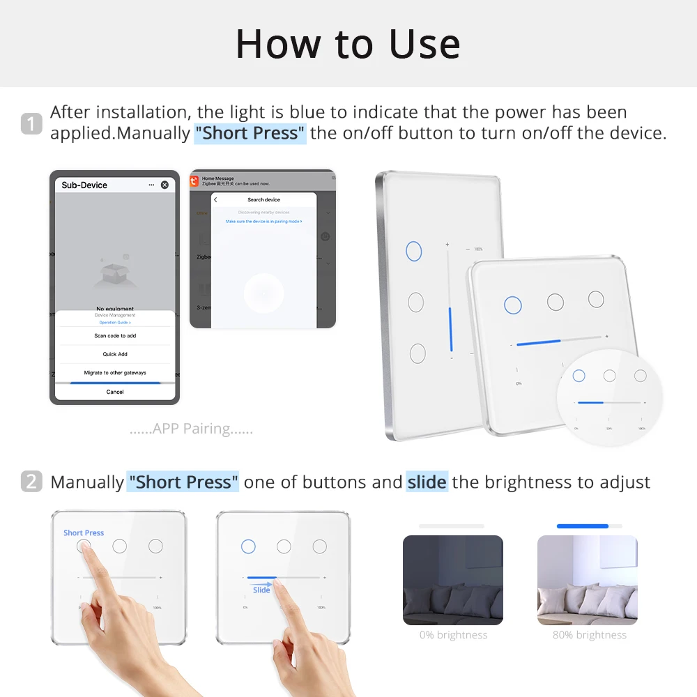 gang neutral interruptor alexa google home tuya smart life app control 05