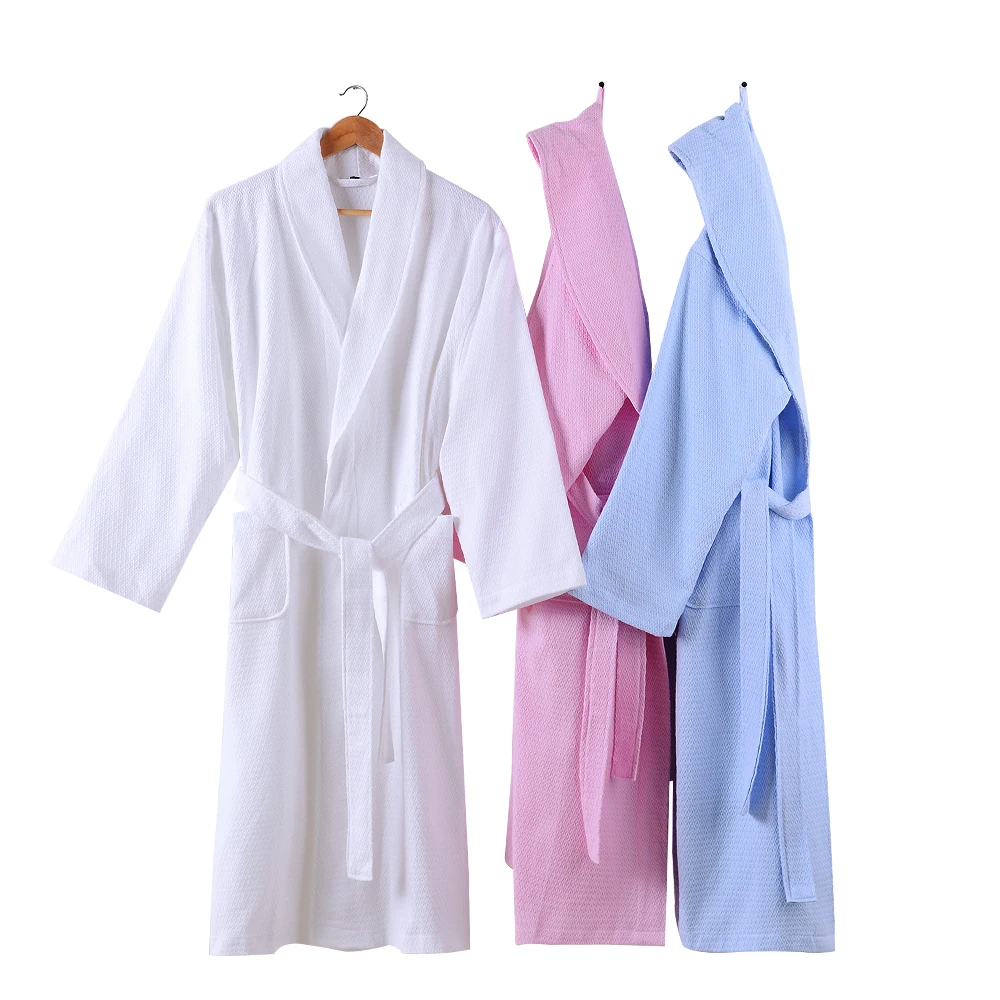Waffle Robe 100% Cotton Robe Lovers Hotel Robe Men And Women Robe Bathrobe Soft Sleeprobe Male&Female Casual Cotton Homewear