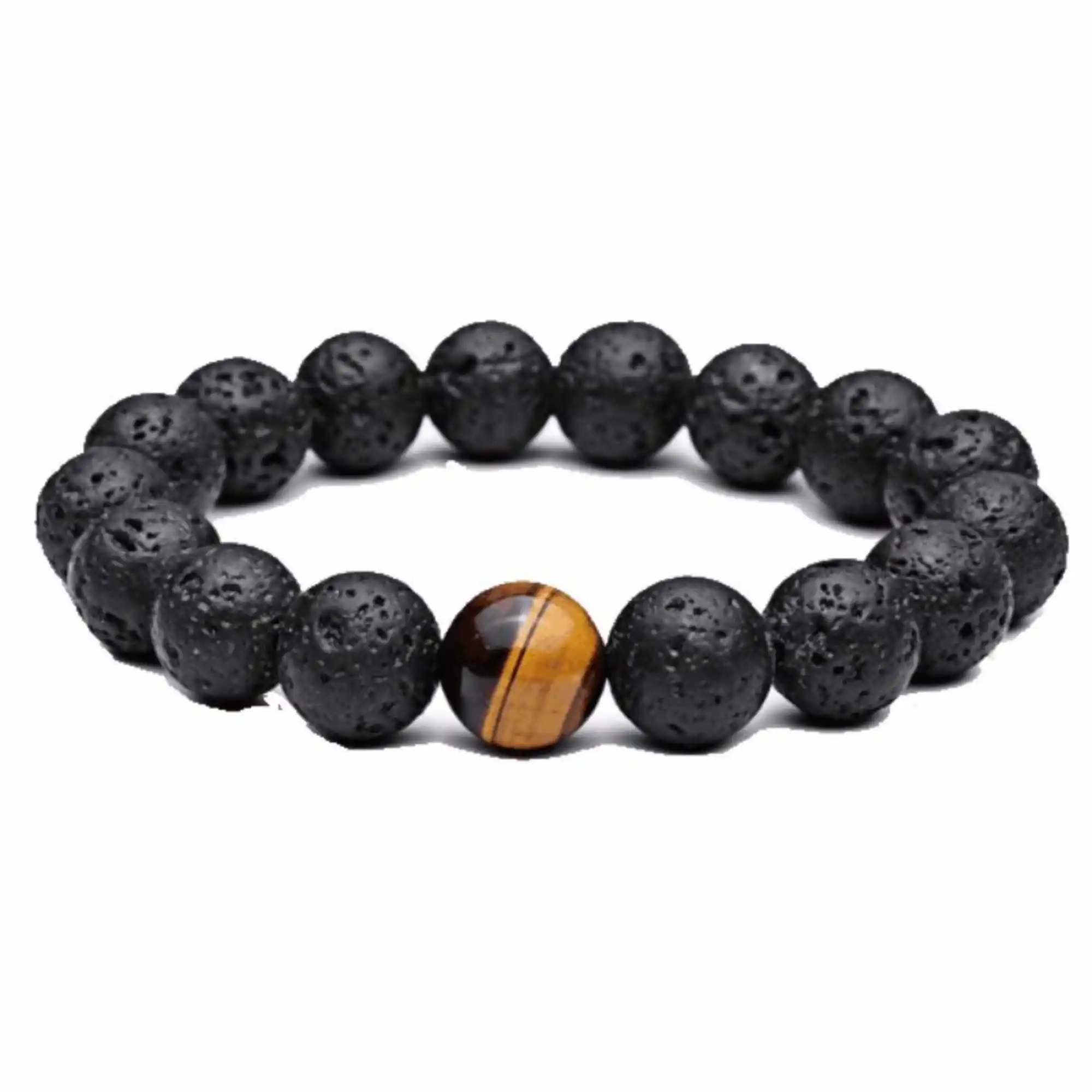 

12mm Tiger Stone Bracelet Beads Eye Charm Buddha Natural Women Adjustable Beaded Stackable Classic Link Prayer