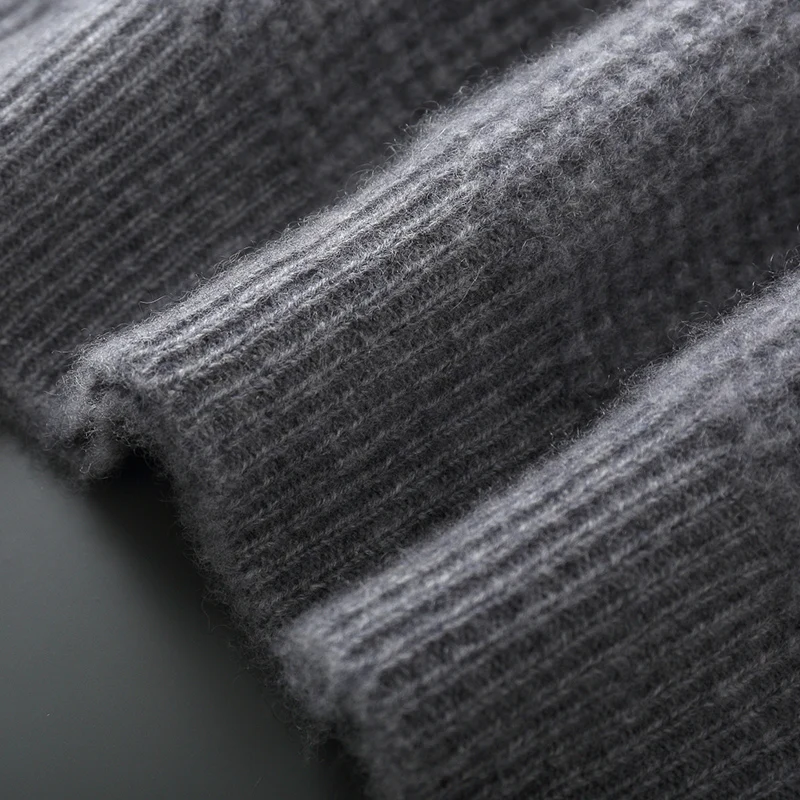 100% Merino wool autumn/winter new men's O-neck thick jacquard cashmere sweater casual loose long sleeved pullover knitted top 6