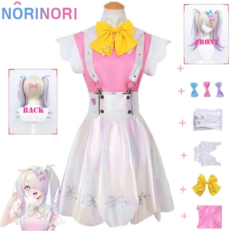 

Game Needy Girl Overdose Angel Ame KAngel Cosplay Costume Lovely Pink Camisole Skirt JK Uniform Woman Kawaii Christmas Suit