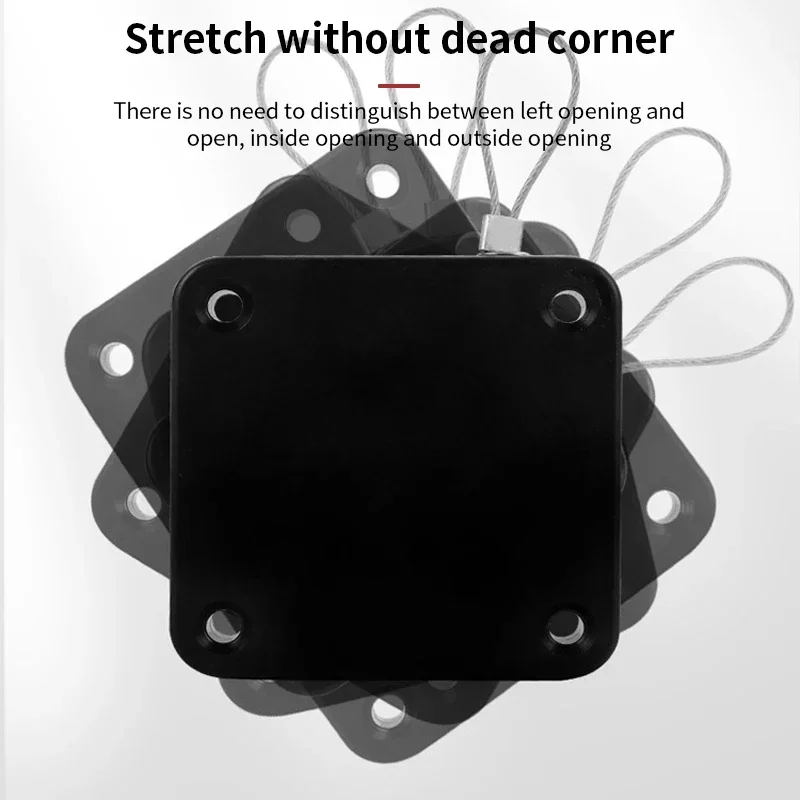 No Punching Automatic Door Closer Pull Cord Adjustable Surface Stop Bracket Type
