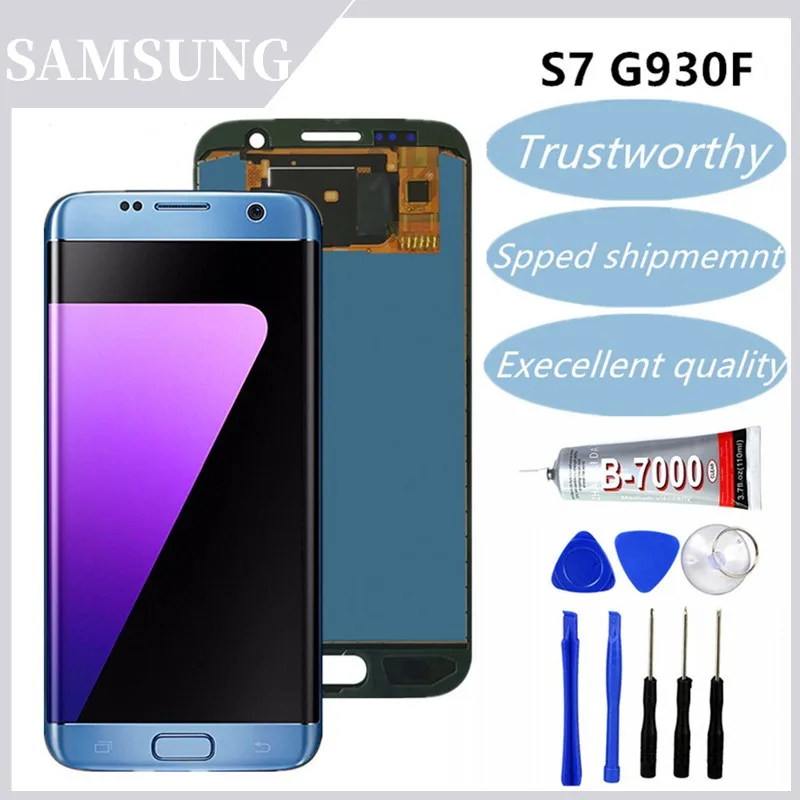 

5.5'' AMOLED Display with Burn Shadow Ghost image for SAMSUNG s7 edge Pantalla G930 G930F LCD with Frame Touch Screen