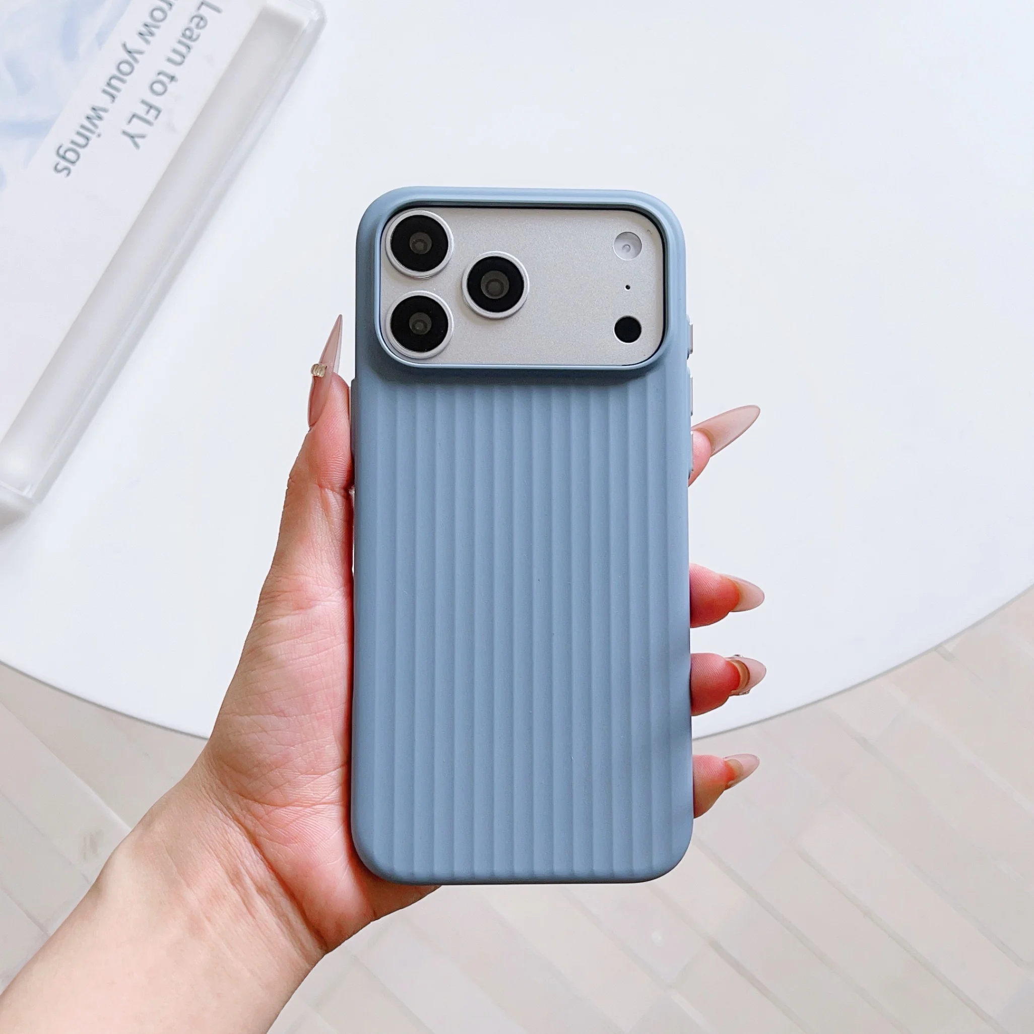 Slim Matte Striped Minimalist Luxury Phone Case with Wireless Charging & Shockproof Protection