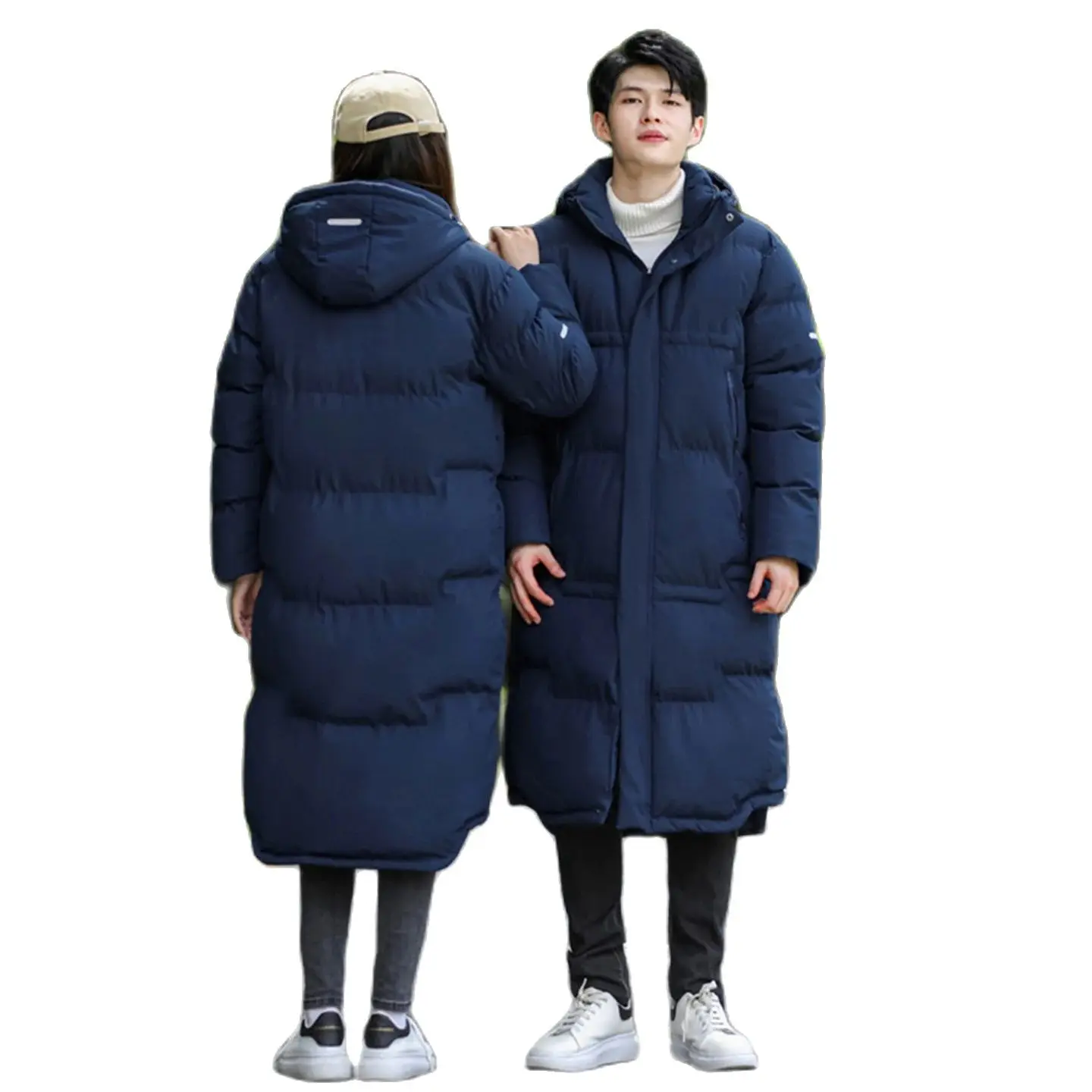 Winter Hooded Athletic Long Jacket Kids Men And Women's Thick Space Cotton Parka Outdoor Training Windproof Thermal Overcoat