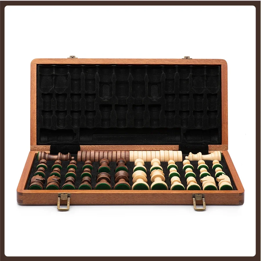 

Professional Chess Set Luxury Wood Medieval Walnut Educational Family Table Checkerboard Storage Juegos De Mesa Games for Adults