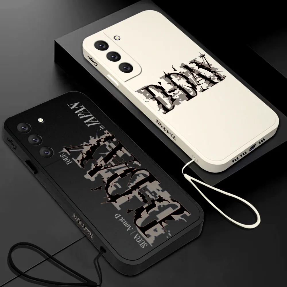 

Threebase Phone Case Suga D-DAY Samsgun For Samsung Galaxy S23 S22 S21 S20 Ultra Plus FE S10 Note 20 Plus With Lanyard Cover