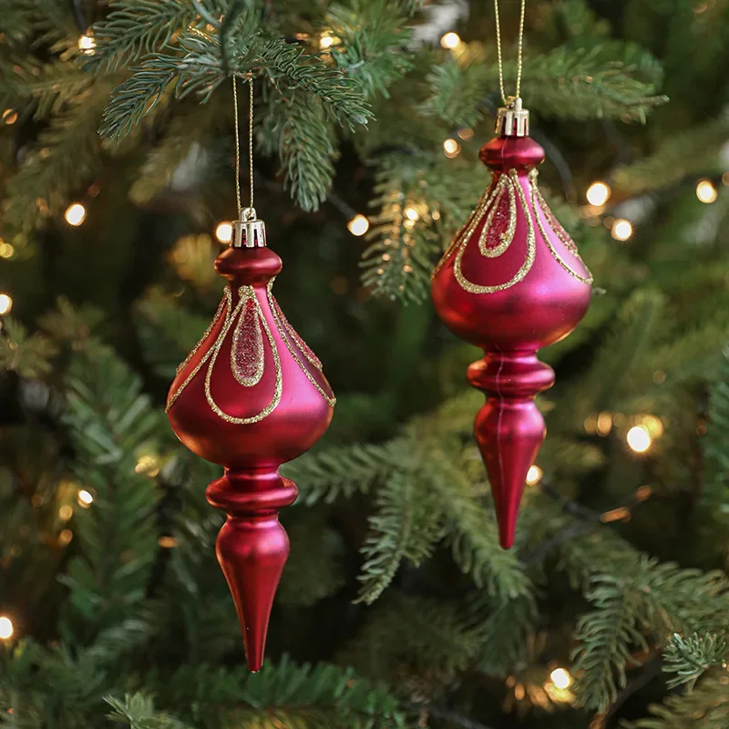 2/3pcs Plastic Red Christmas Tree Hanging Ornament Balls Xmas Noel Decorations Navidad Supplies Home Party New Year Decor