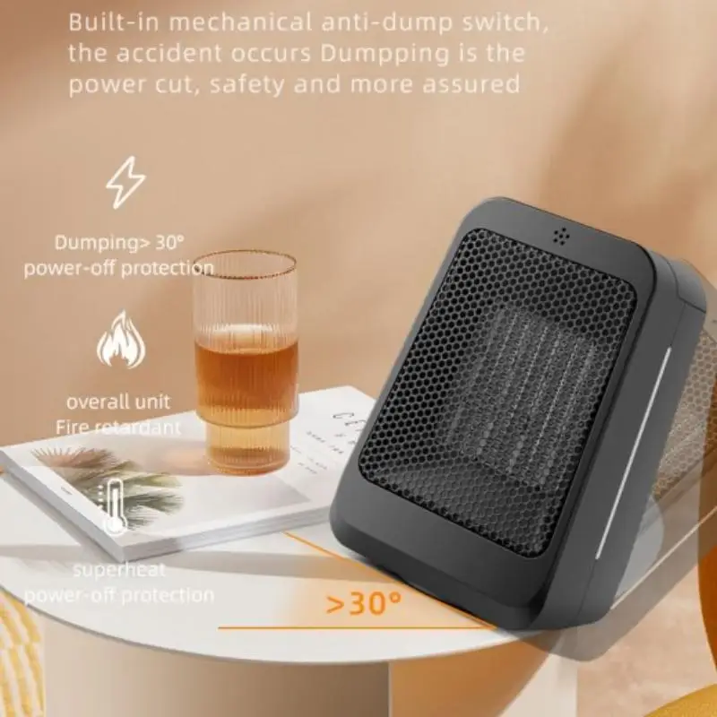 1500W Intelligent Remote Control Heater Timing Function Adjustable In Three Gears 90 ° Head Shaking Dual Use Of Cold And Warm