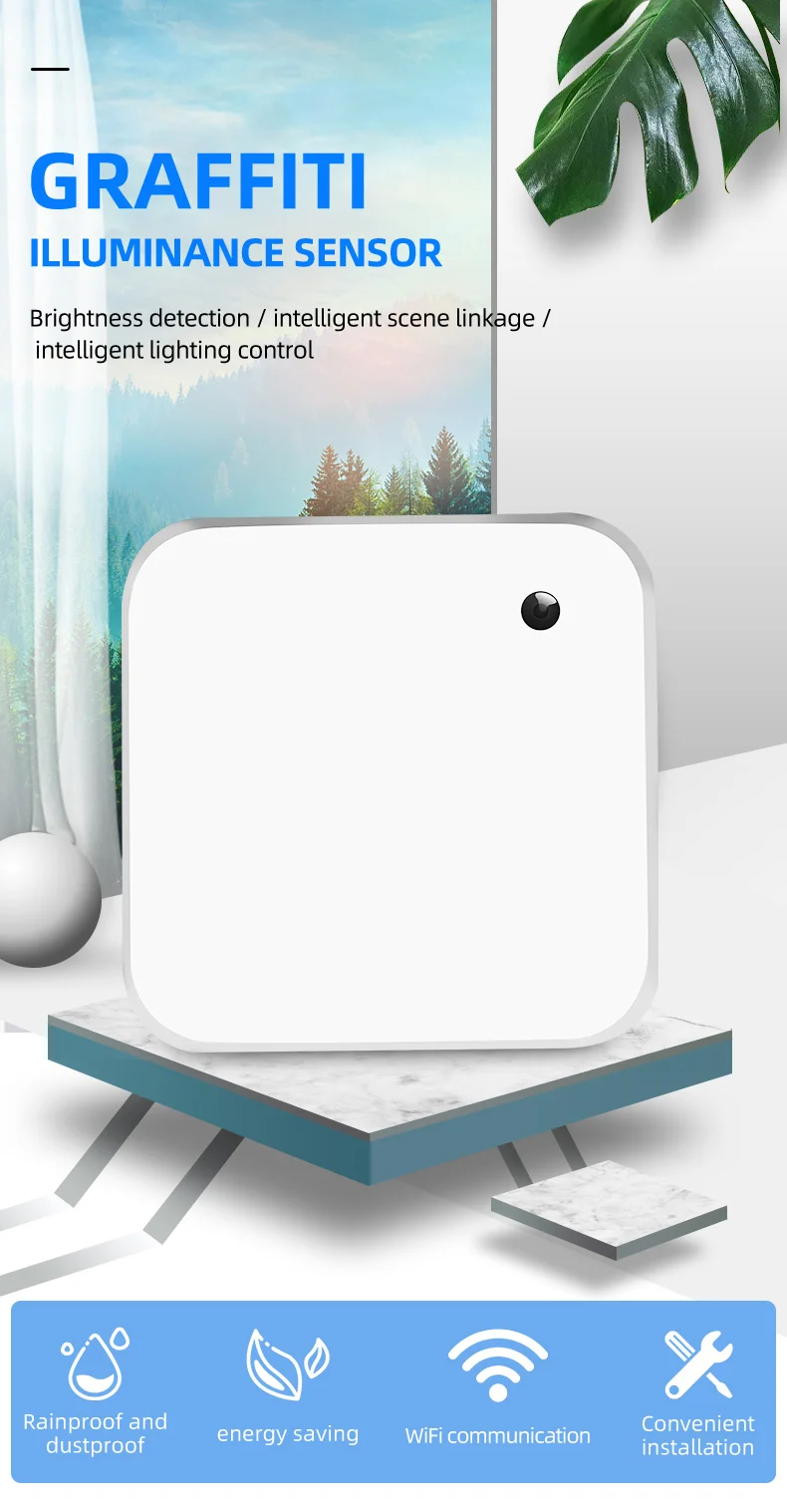 Tuya Smart WiFi/ZigBee Light Sensor Illumination Brightness Detector Automation