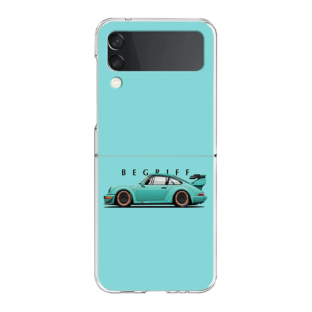 JDM Tokyo Drift Sports Car Design Hard Folding Clear Phone Case