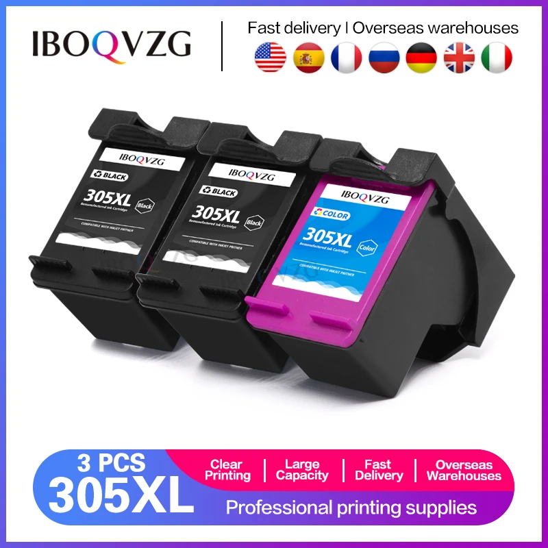 • Sostituzione Cartuccia D'Inchiostro Compatibile 305Xl Per Hp 305 Xl Hp 305 Per Stampante Hp Deskjet 2320 2710 2720 2730 1210 1215
