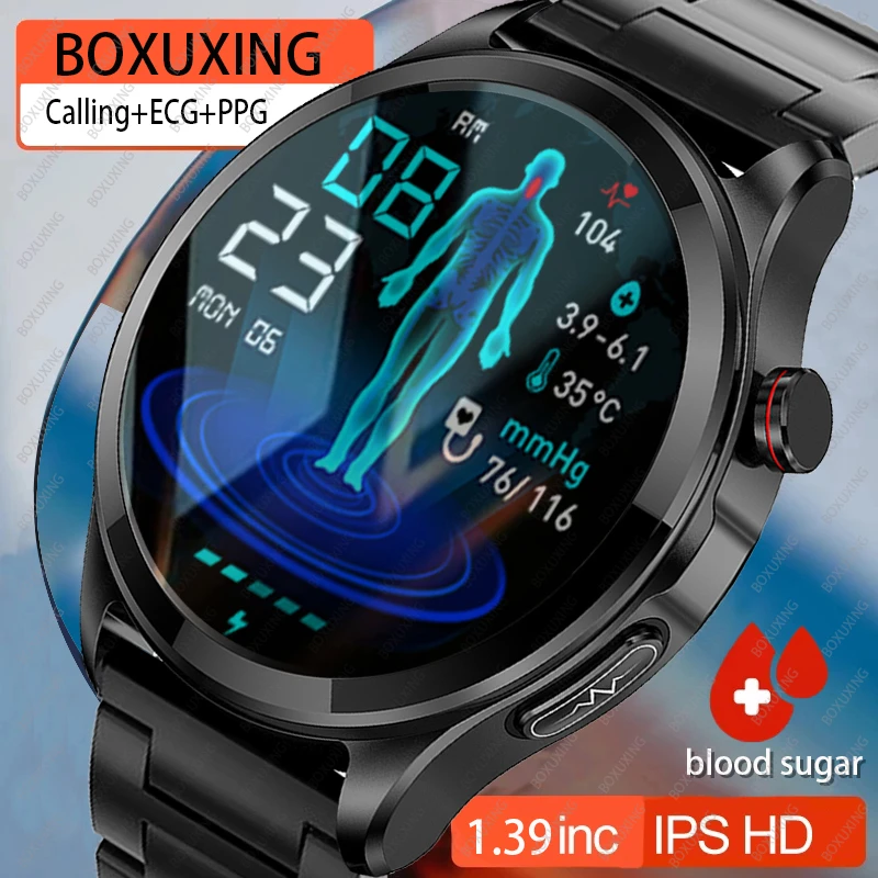 

2023 New Blood Glucose Smart Watch Men Bluetooth Call Watches Thermometer Heart Rate Sleep Monitoring Sport Smartwatch For Men's