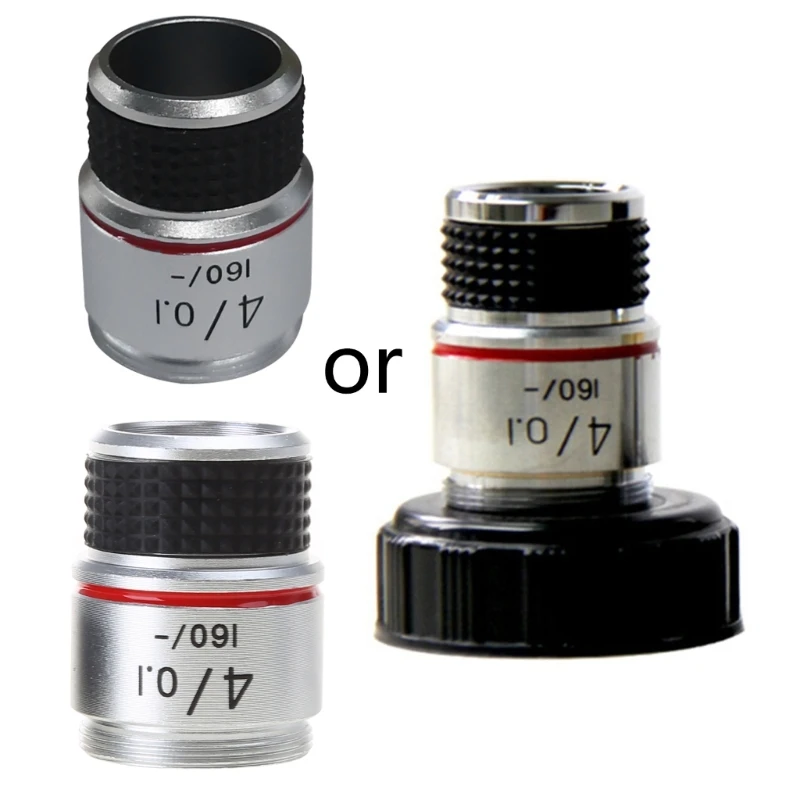 

Upgraded Microscope 4X 10X 40X 100X Microscope Objective Lens Achromatic Objective Microscope Parts Stand RMS Thread