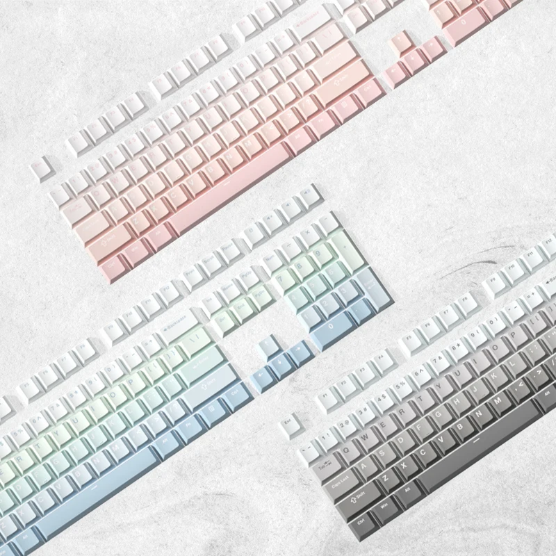 Chaves Conjunto fl Cor Gradiente Keycaps Pbt Duplo Tiro Chave Tampões Cereja Perfil Keycap para Gh60 Gk64 Anne Varmilo Poker Keychron 132 - Imagem 3