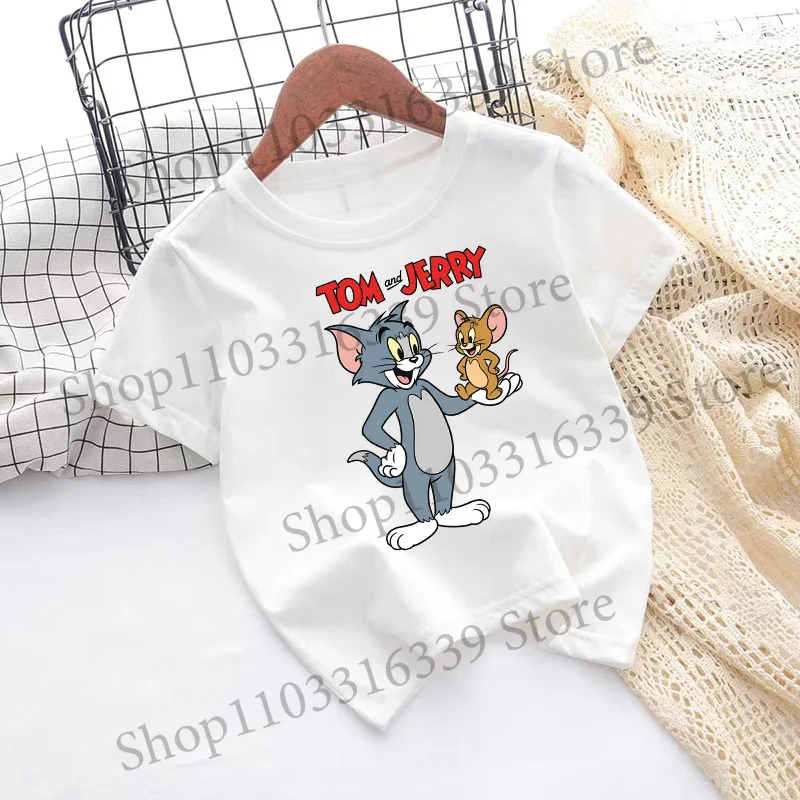 Children's Tom and Jerry Short Sleeve Casual Summer T-Shirt - Fashionable Birthday Gift