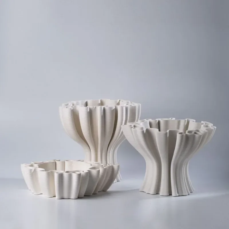 Ceramic Special-shaped Vases 3D Printing Modern Simple Flowerpot  Luxury Nordic Original Funny Gifts Creative Room Decoration 2