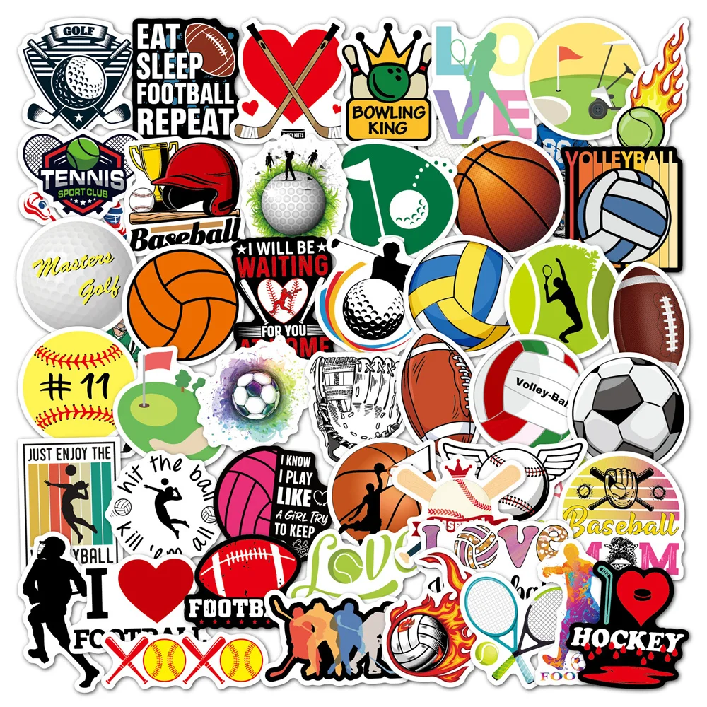 

10/30/50PCS New INS Ball Stickers Cartoon Creative Animation Kids Computer Desk Luggage CarChair Decoration Waterproof Wholesale