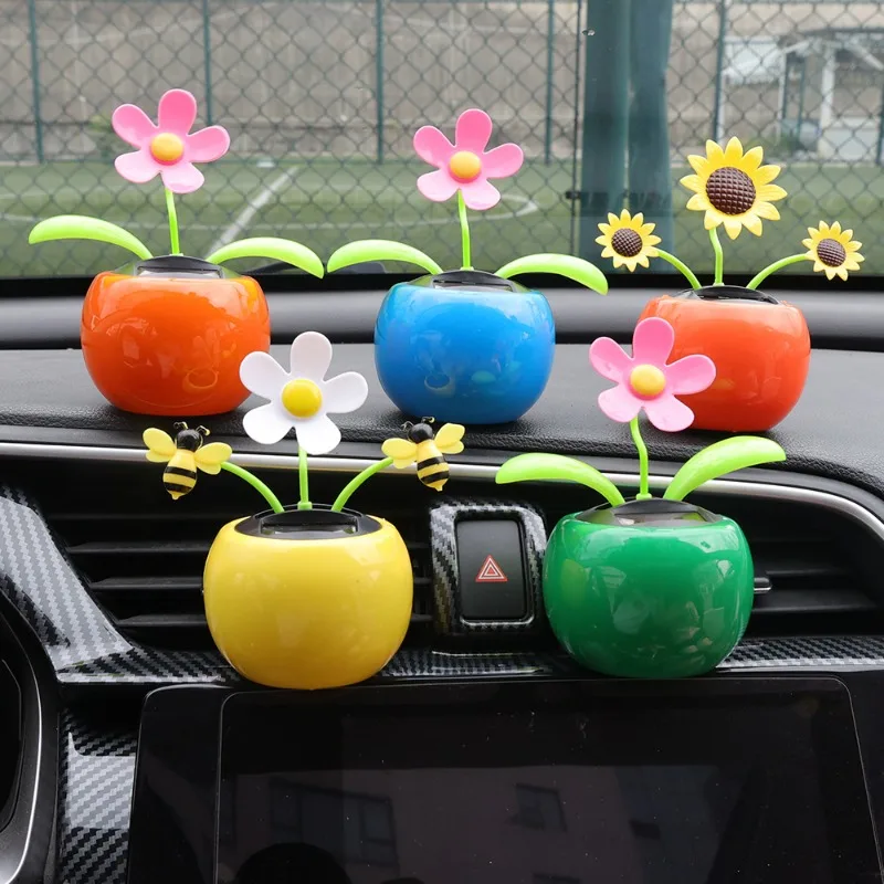 Pcs Sunflower Car Dashboard Decorations Shaking Sun Flower 5 Sunflowers