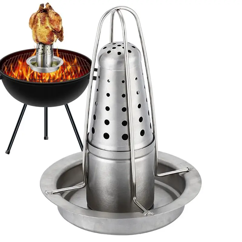 

1pc high-temperature resistance chicken roasting rack Stainless steel grilled chicken plate heavy duty household kitchenware BBQ