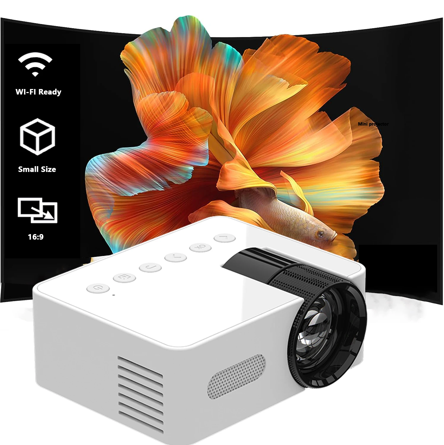 Mini Portable Projector YT100 Full HD Mobile Video Wifi Smart Home Theater Wireless Same Screen IOS/Android Wifi