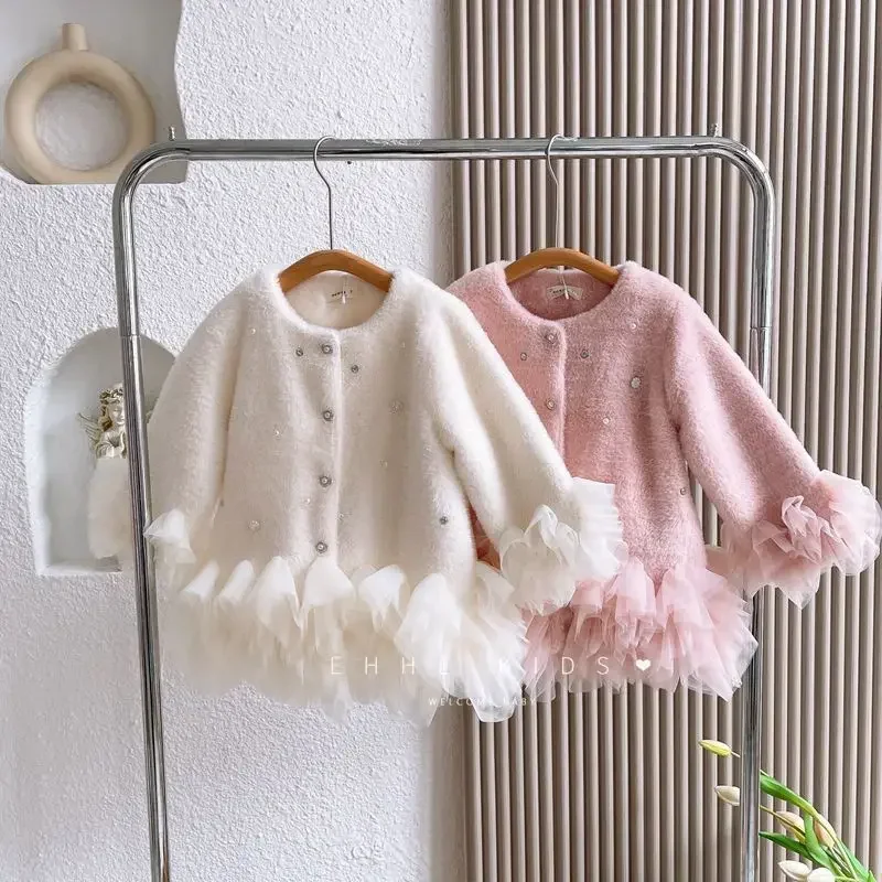 

Girls Coat Winter Outfit 2023 New Childrens Babies Middle and Young Childrens Winter Plush and Thickened Girls Jackets