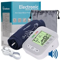 BP Sphygmomanometer English Voice Blood Pressure Monitor Upper Arm Automatic Tonometer Blood Pressure Meter LCD & Cuff Medical 1