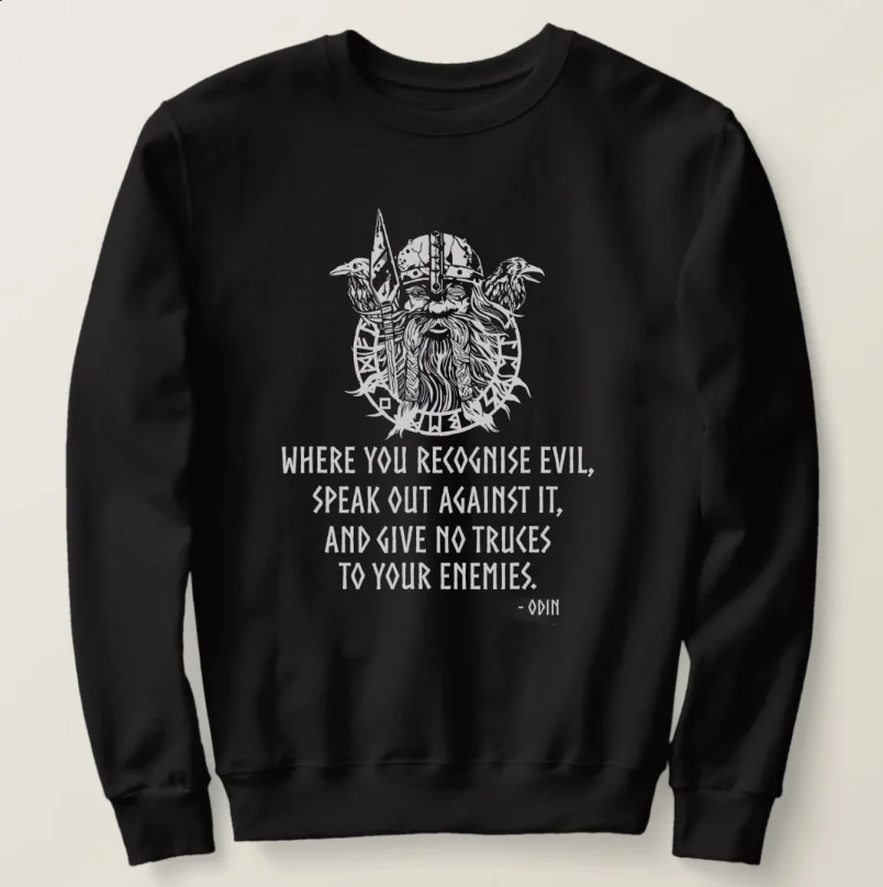 

Norse Mythology God Odin Proverb Viking'er Sweatshirts 100% Cotton Comfortable Casual Mens Pullover Hoodie Fashion Streetwear