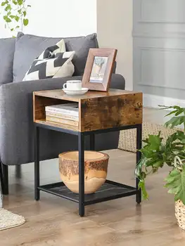 Comodino VASAGLE, tavolino con scomparto aperto e ripiano in rete, per camera da letto, soggiorno, facile montaggio, risparmio di spazio 1