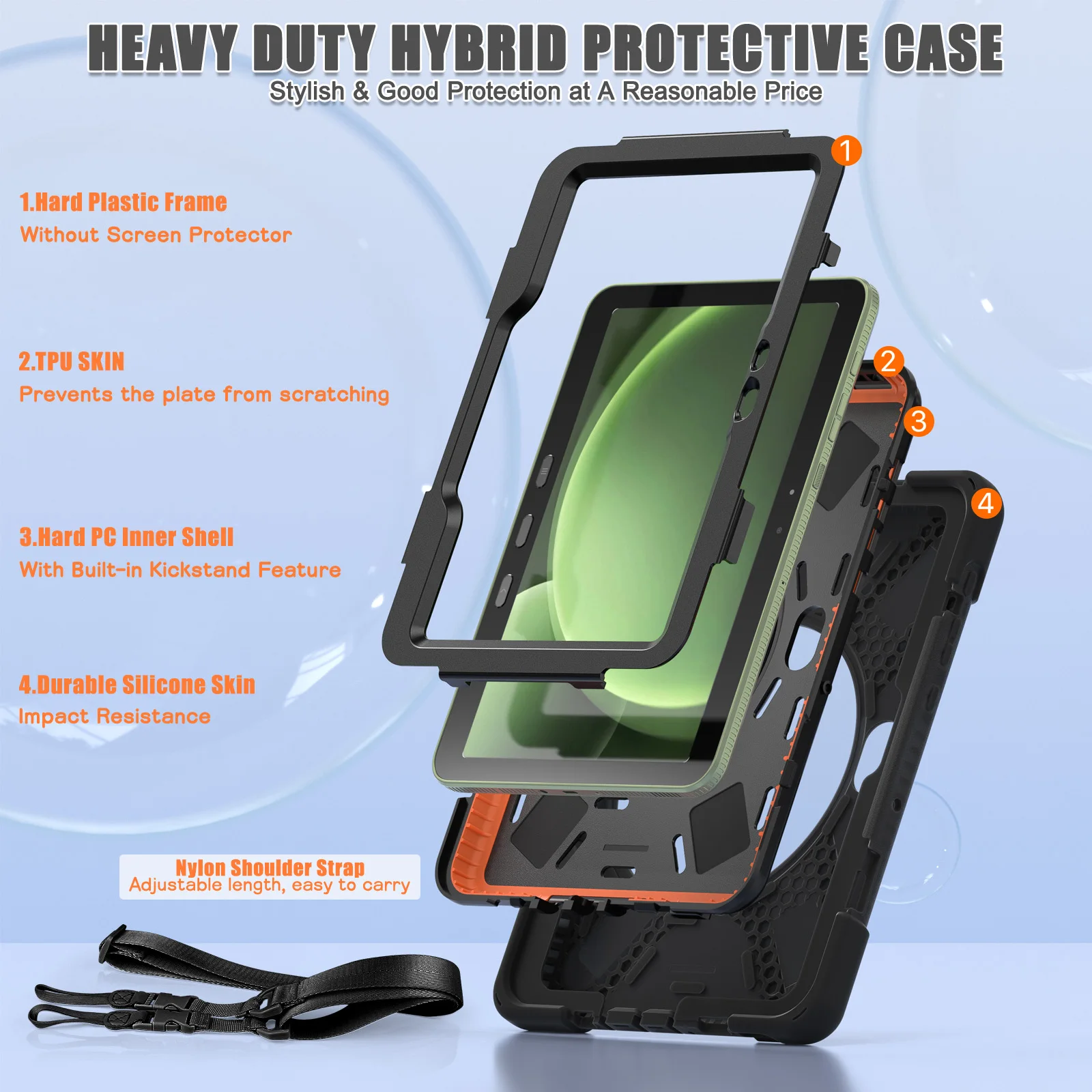 Universal Protective Case for Galaxy Tab Active Series, 10.1