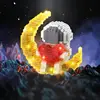 Building Blocks Toys Figure Astronaut Model Space Travel Man Moon Light Rose DIY Assembly Decorations Toys for Kids Bithday Gift 2