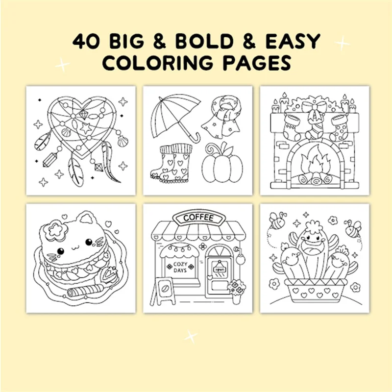 Coloring Book For Adults And Teens Cartoon Animals Theme Featuring Adorable Creepy Creatures In Cozy Moments For Relaxation Gift 3